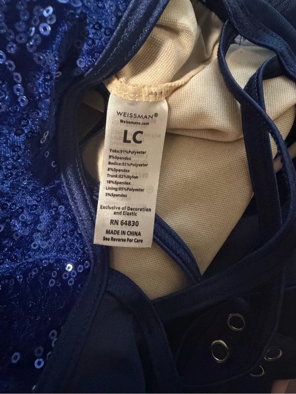 Weissman Royal Blue Sequin Velvet Dance Costume